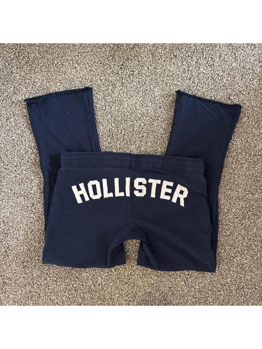 Vintage Y2K Hollister Low Rise Navy Sweatpants Varsity Letter Size XS